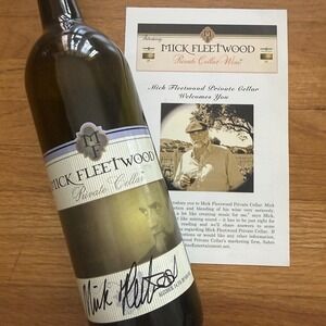 Mick Fleetwood Mac Signed Autographed Private Cellar Wine Bottle Cabernet